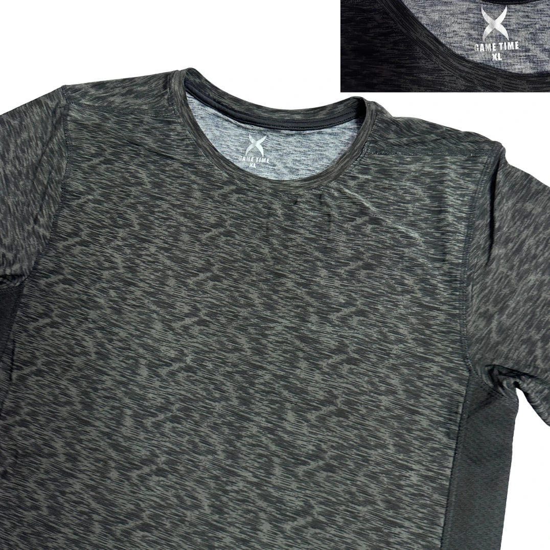 Game Time® Charcoal Heather Active Sports T Shirt(L)