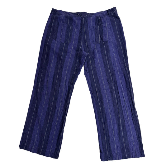 Tu ® Striped Wide Leg Blue Linen Blend Pants