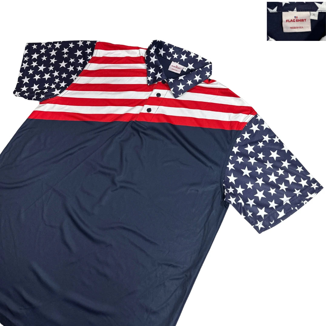 FLAG Shirt USA Stars & Stripes Polo Shirt 🇺🇸⭐