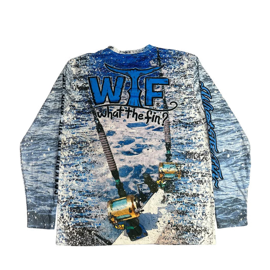 WTF What The Fin Performance Fishing Graphic Long Sleeve Tee