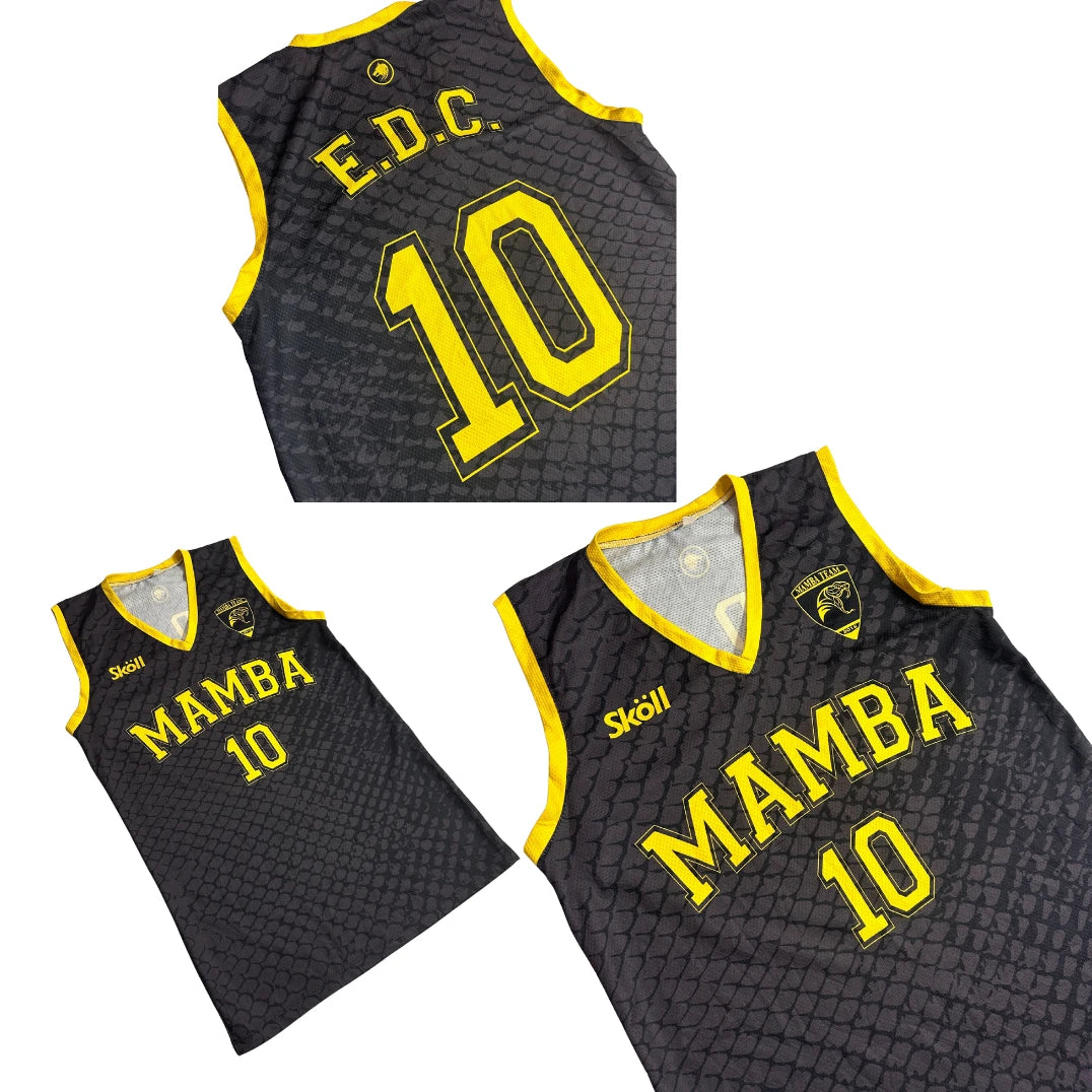 Mamba Team Basketball Jersey Black Yellow Number 10 🏀🔥