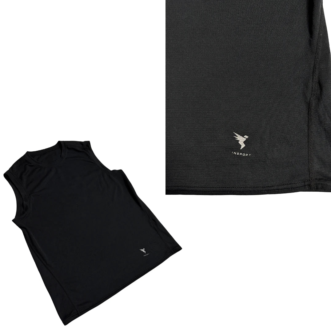 InSport Sleeveless Training Tank Black Minimal Gym Wear 💪🔥