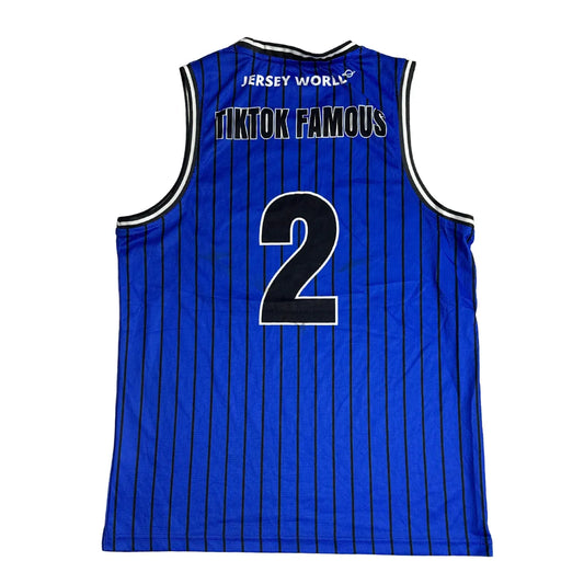 Jersey World Pinstripe Number 2 Basketball Jersey