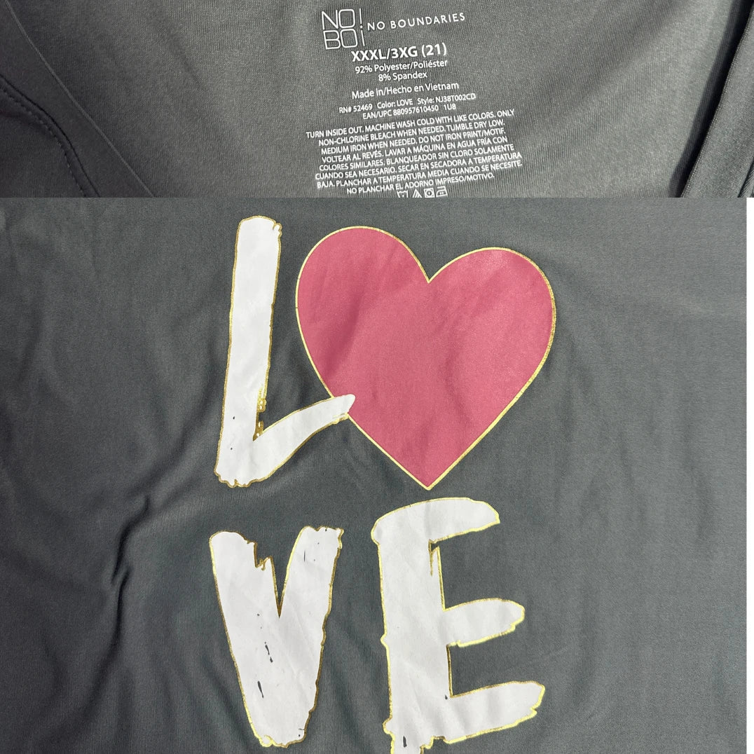 No Boundaries Love Graphic V Neck T Shirt ❤️✨