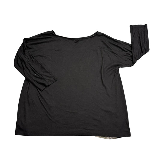 s.Oliver® Black Graphic 3/4 Sleeve Top