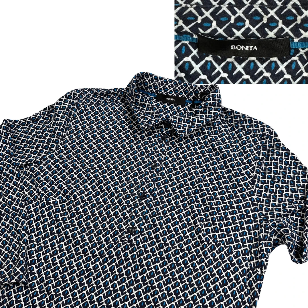Bonita® Navy Geometric Button Shirt