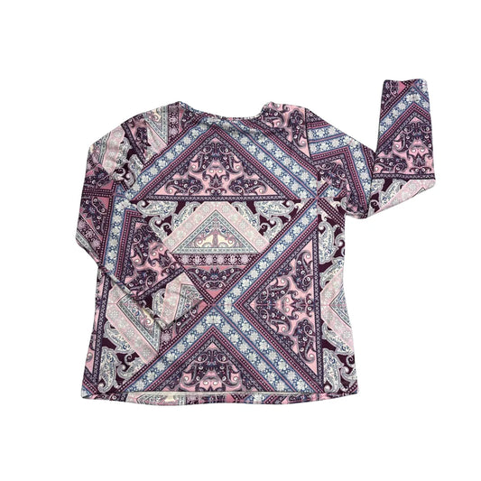 Pink Paisley Print Long Sleeve Top