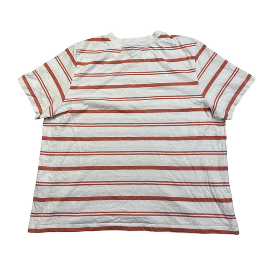 s.Oliver® White Orange Striped Casual T-Shirt