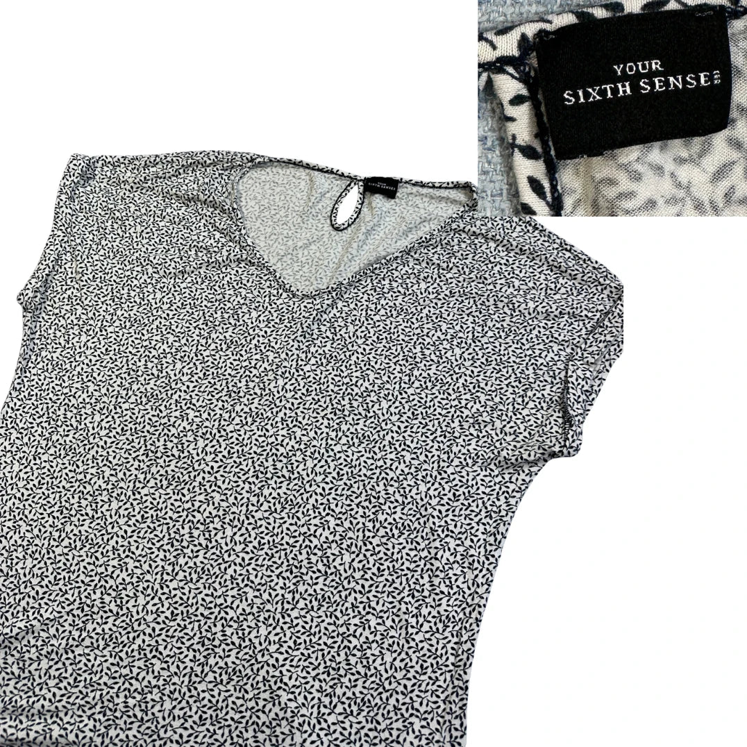 Your Sixth Sense® White Black Floral Print Top