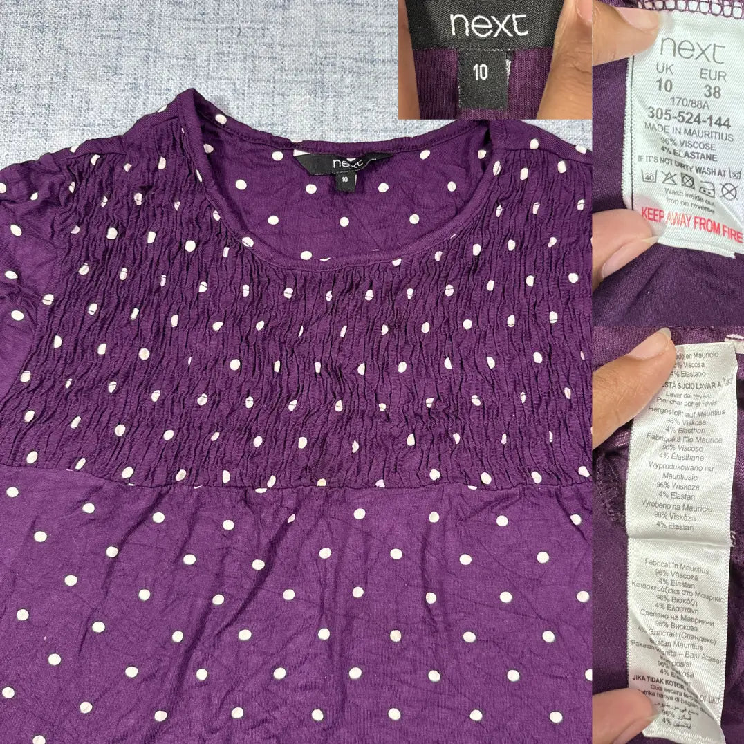 Next® Purple Polka Dot Top-S