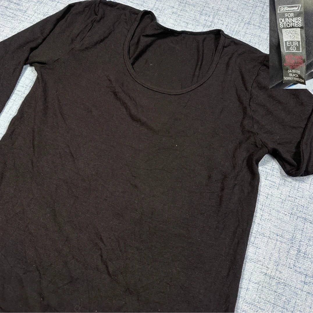 Dunnes Stores Black Women's T Shirt-S Activewear Gym