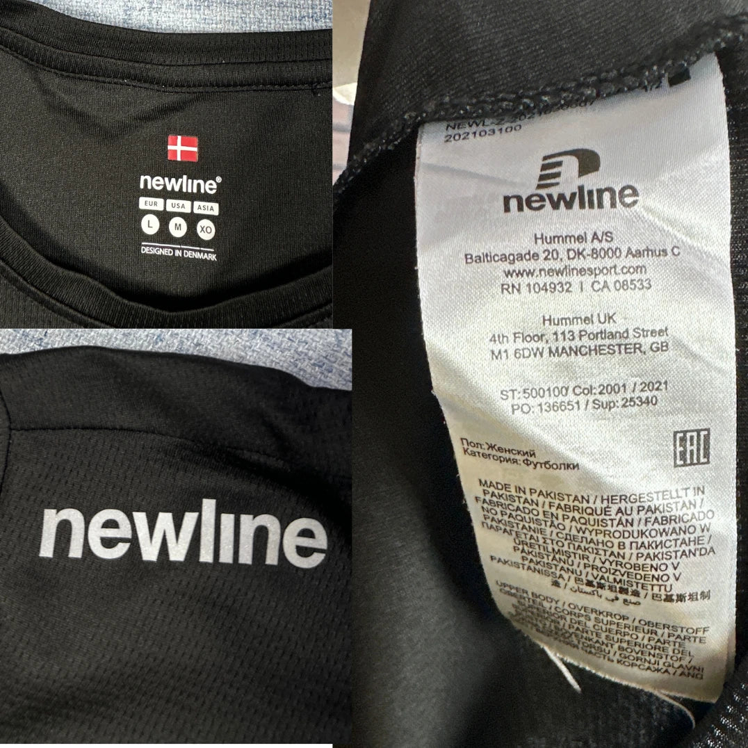 Newline Black Women's T Shirt-M Activewear Gym Shirts