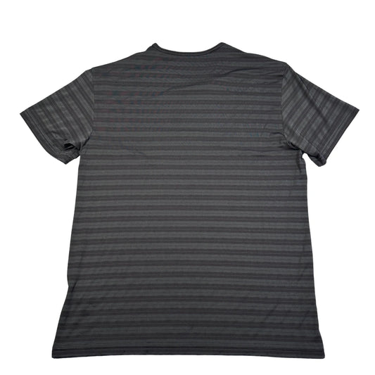 Unbranded Black Striped V-Neck Tee