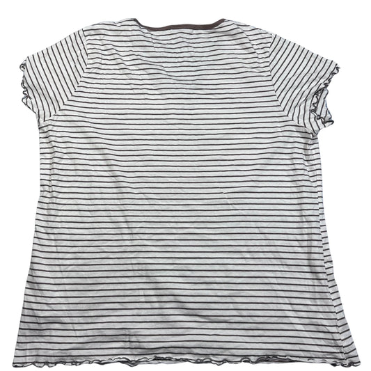 H.I.S® Brown Striped V-Neck Top-2XL
