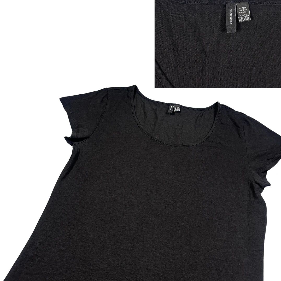 Vero Moda® Black Scoop Neck T Shirt-2XL