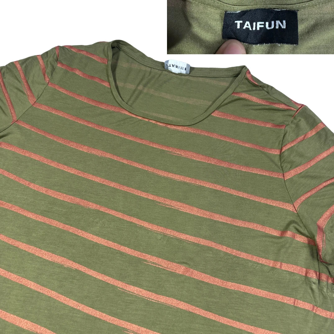 Taifun® Olive Copper Striped T Shirt-S