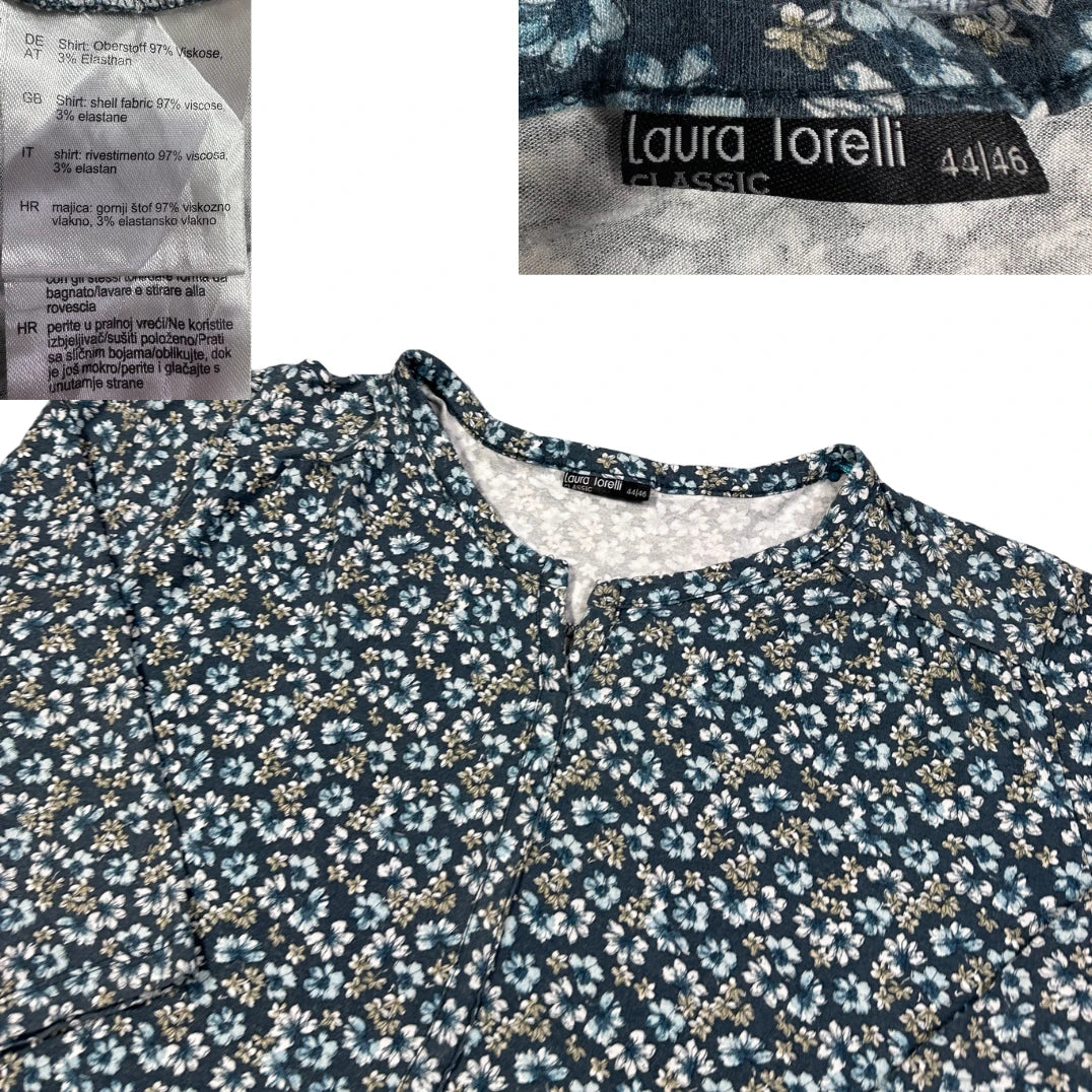 Laura Torelli Teal Women's Print Top-44/46 T Shirts