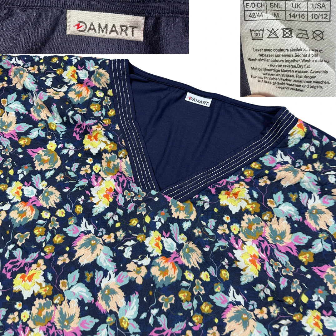 Damart Navy Women's Neck Top-M T Shirts
