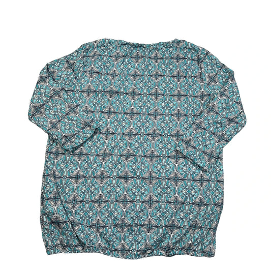 Turquoise Geometric Print Top-44