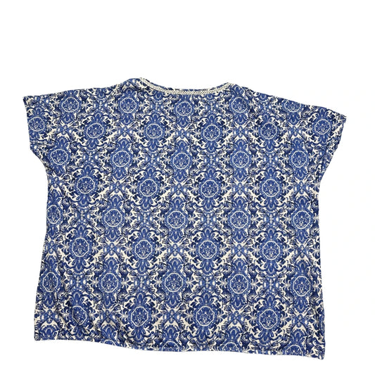Tchibo® Blue White Damask Print T Shirt-EU52/54