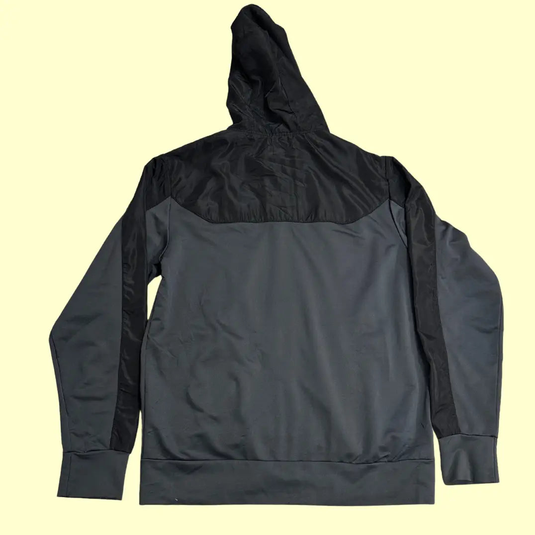 ⚫ Ike Behar Black & Charcoal Zip-Up Hoodie Jacket – Large