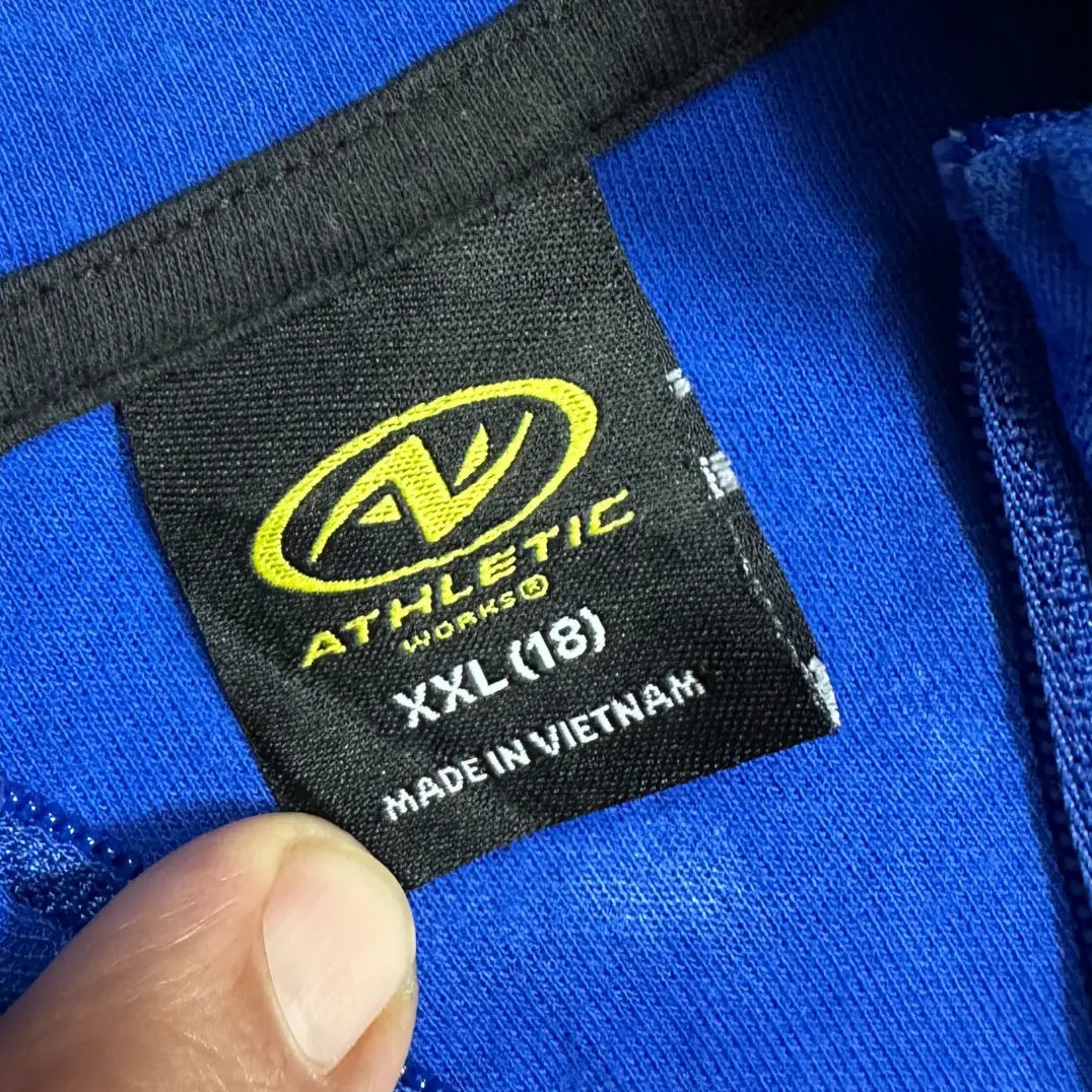 🧢 Athletic Works Blue & Black Zip-Up Hoodie