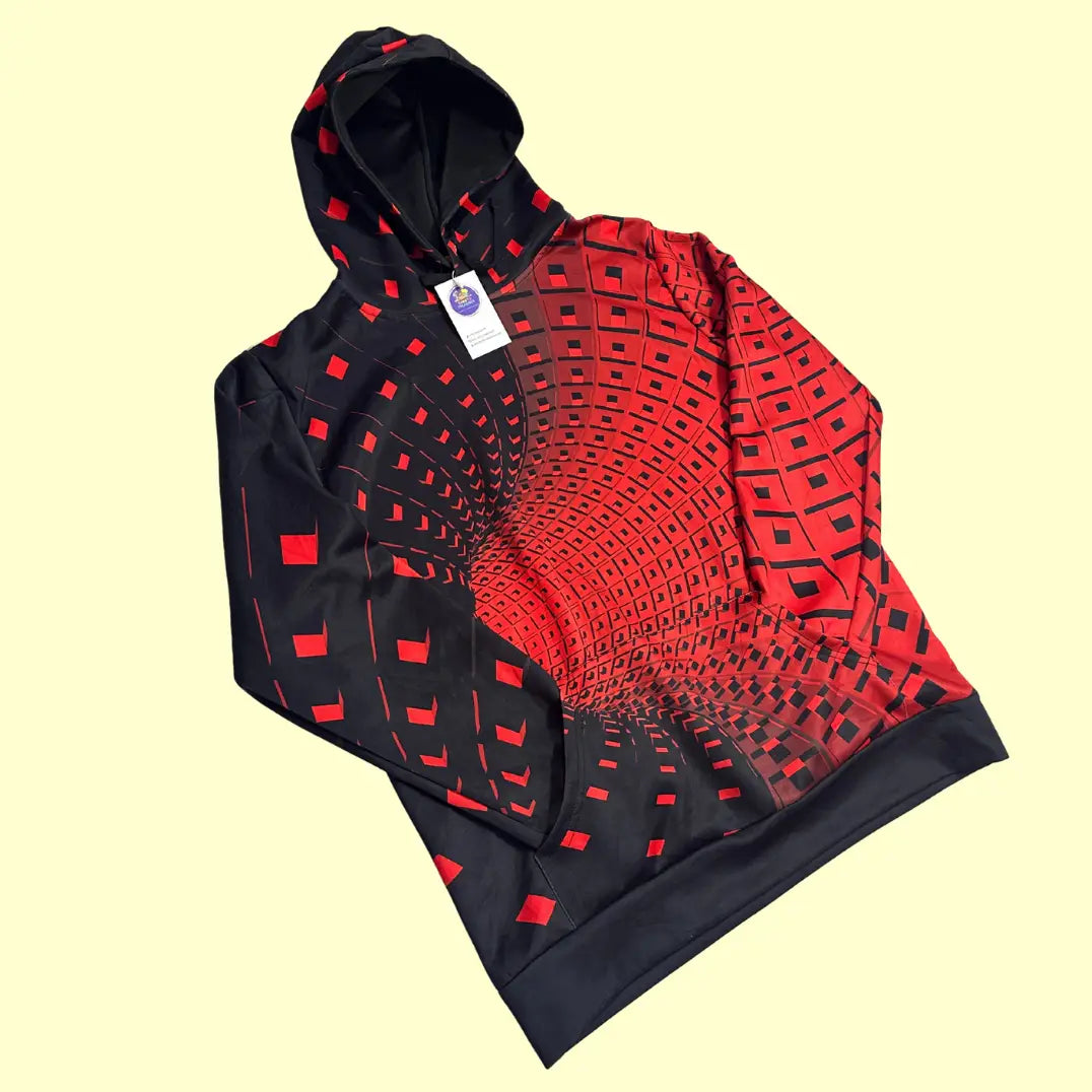 ๐ฅ Red & Black Anime Graphic Hoodie