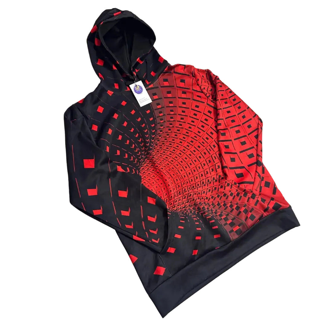 🔥 Red & Black Anime Graphic Hoodie