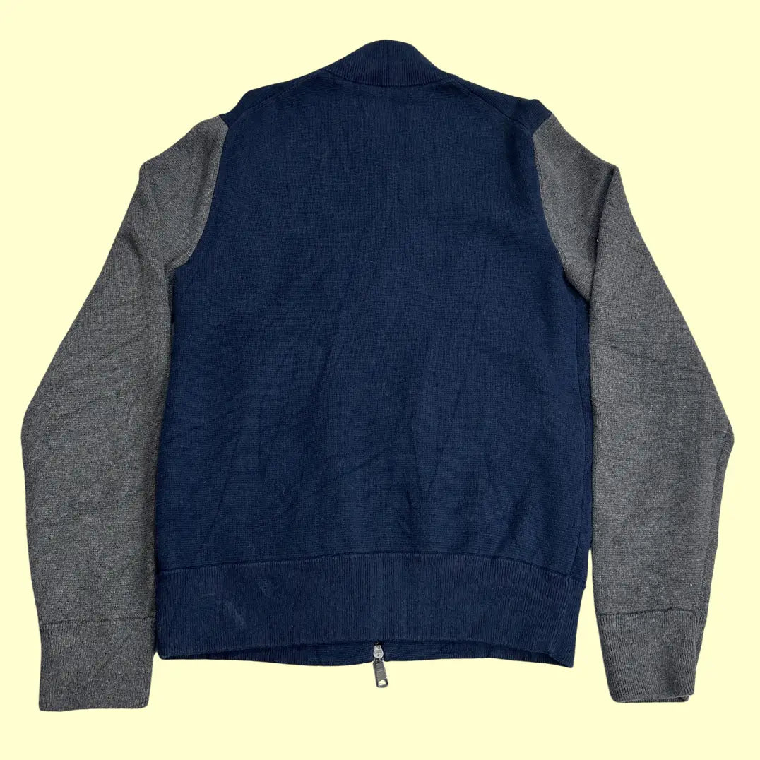 Banana Republic Premium Cotton Zip-Up Jacket – Navy/Grey (Size S)