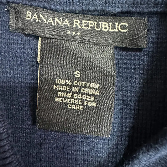 Banana Republic Premium Cotton Zip-Up Jacket – Navy/Grey (Size S)