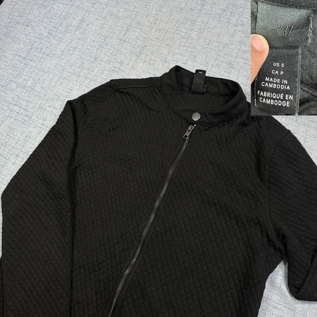 H&M® Black Quilted Zip-Up Jacket