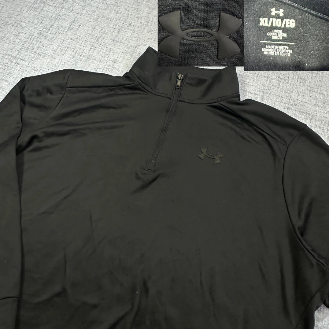 Under Armour® Black Quarter Zip Performance Pullover(XL)
