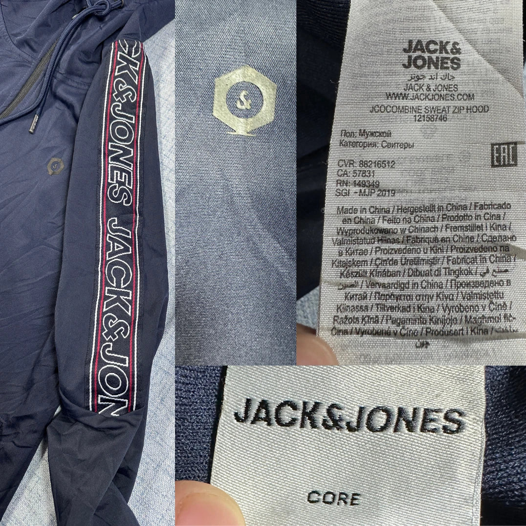 Jack & Jones Navy Zip Hoodie-Medium