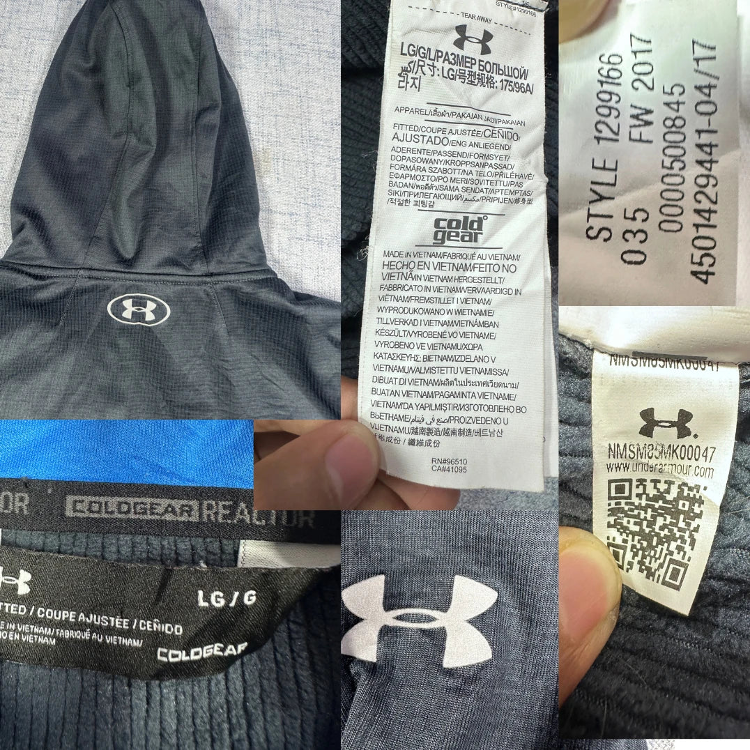 Under Armour® Gray ColdGear Hoodie-L