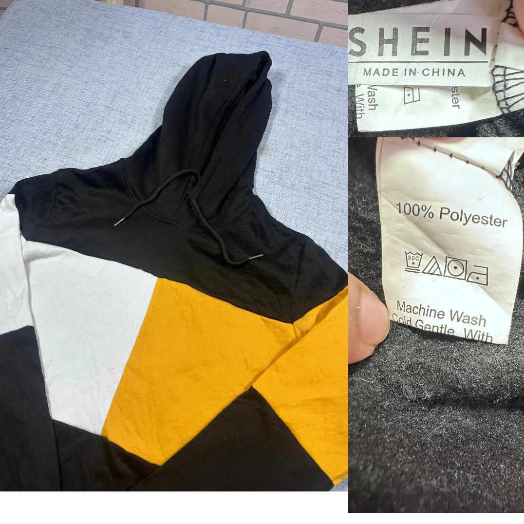 Shein® Black Colorblock Hoodie-M