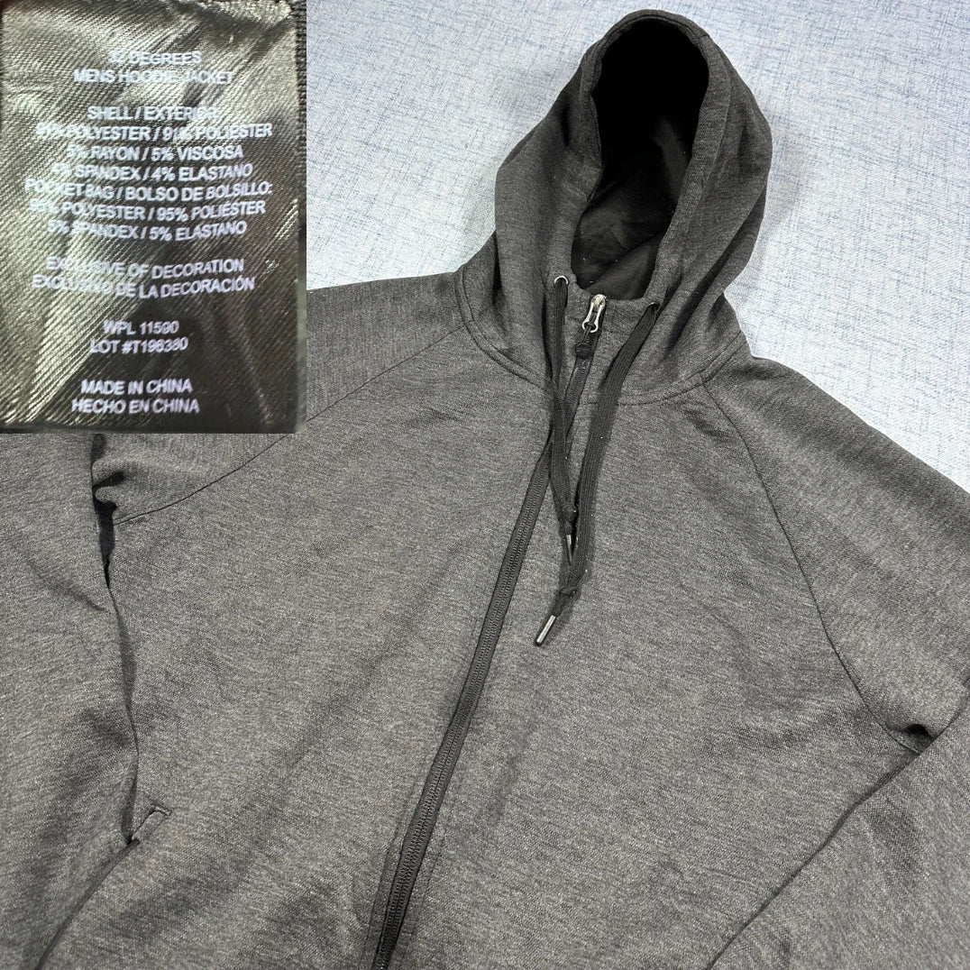 32 Degrees® Charcoal Grey Full Zip Hoodie Jacket-M