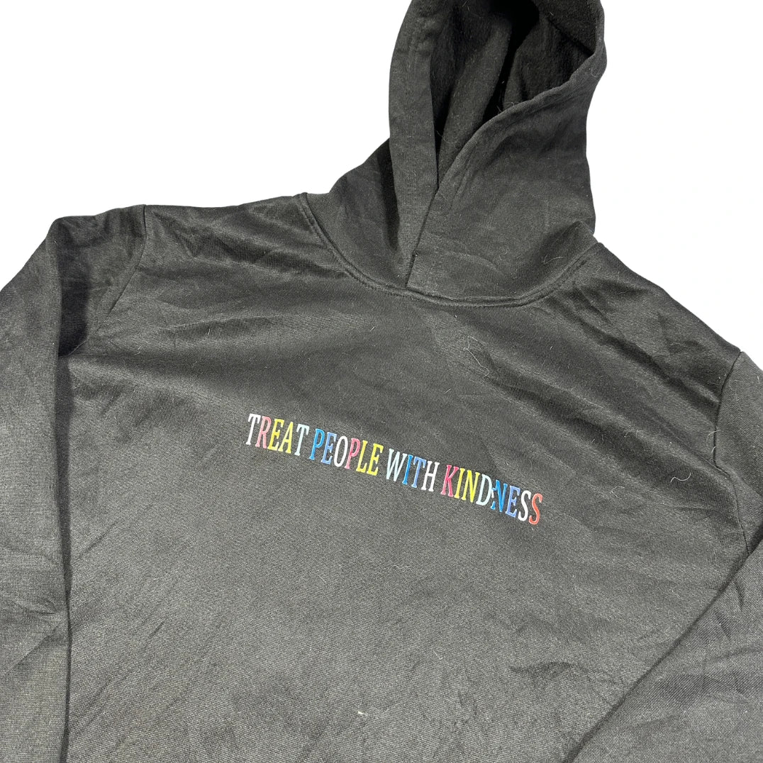 Unbranded Black Rainbow Kindness Slogan Pullover Hoodie-M