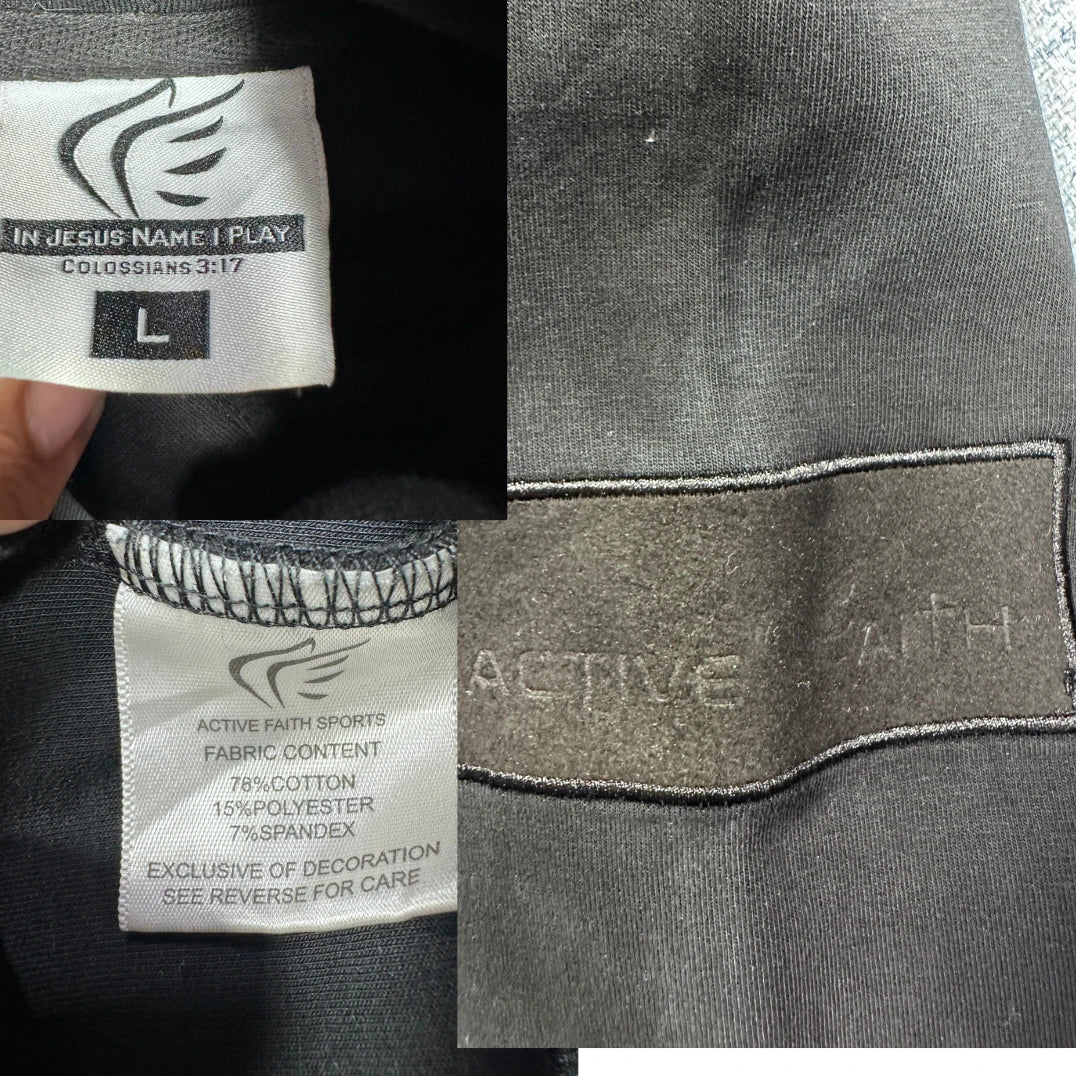 Active Faith Black Pullover Hoodie-L Hoodies