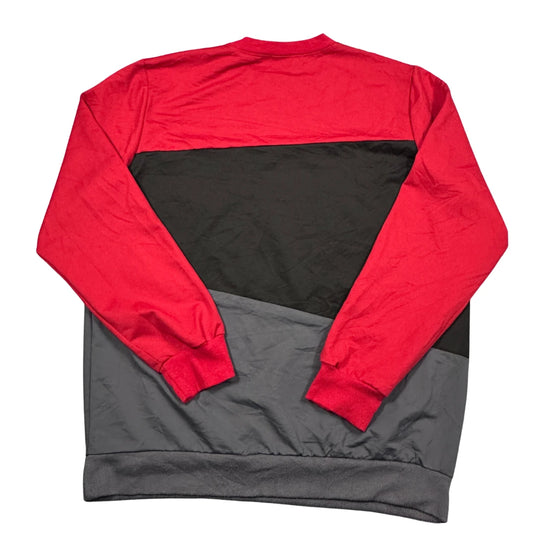 Unbranded Red Black Grey Colorblock Sweatshirt Chest Pocket-160