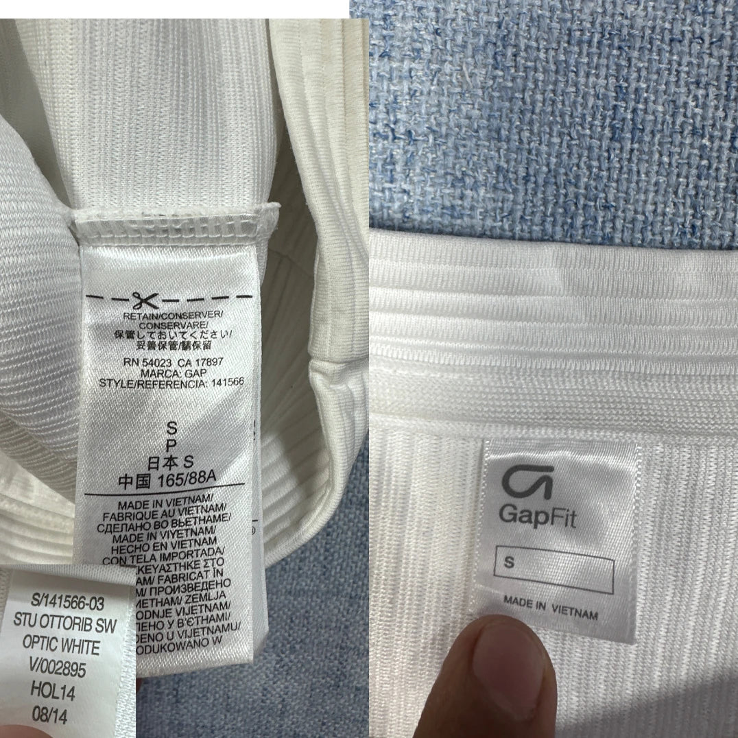 GapFit® White Ribbed Sweatshirt-S