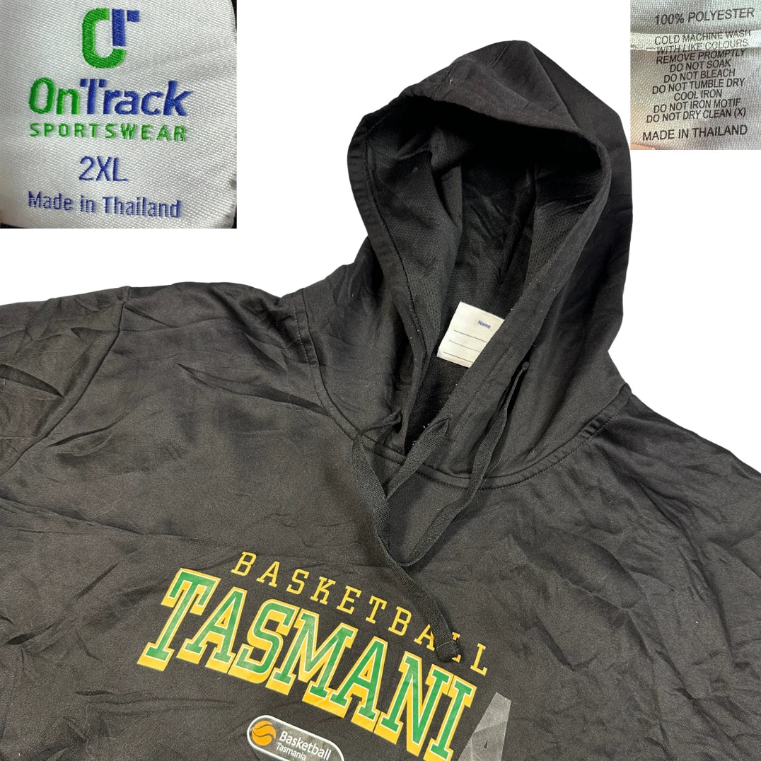 OnTrack® Black Basketball Graphic Hoodie-2XL