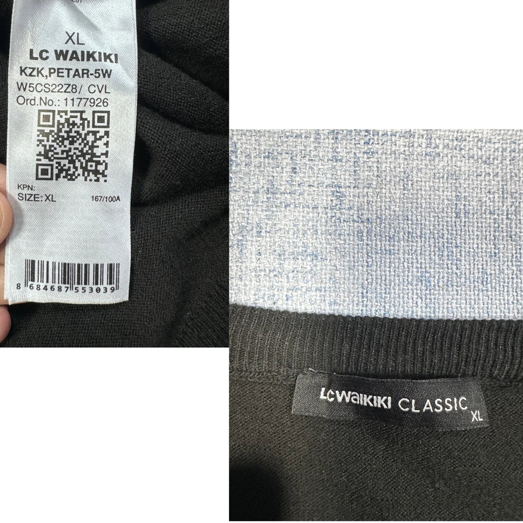 LC Waikiki® Black Textured Knit Sweater-XL