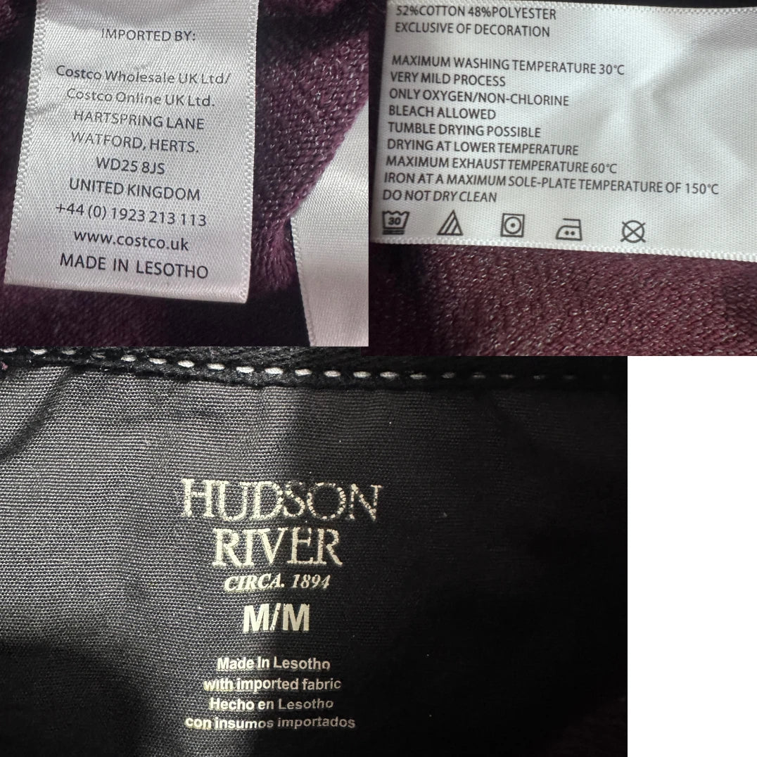 Hudson River® Burgundy Quarter Zip Pullover-M