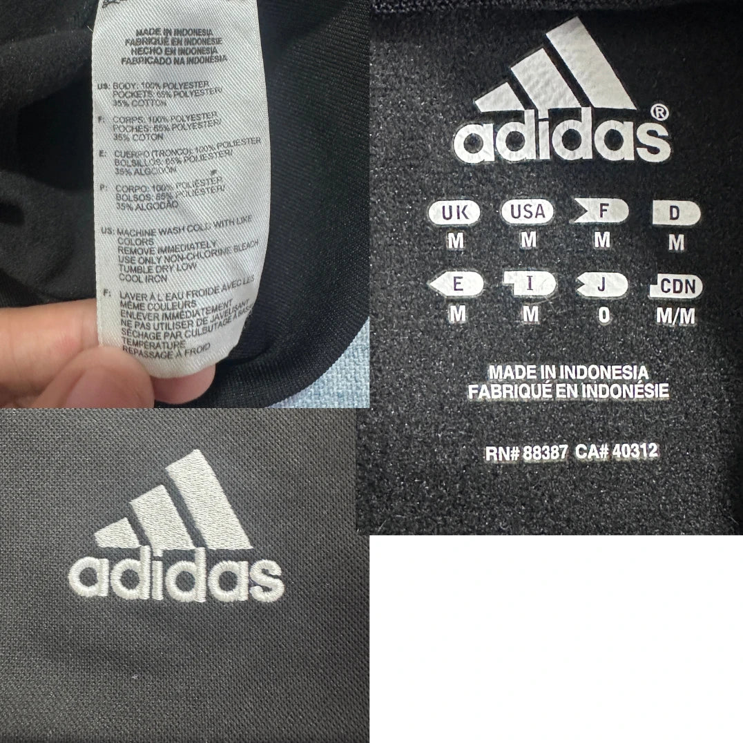 Adidas® Black 3-Stripe Panel Track Jacket-M