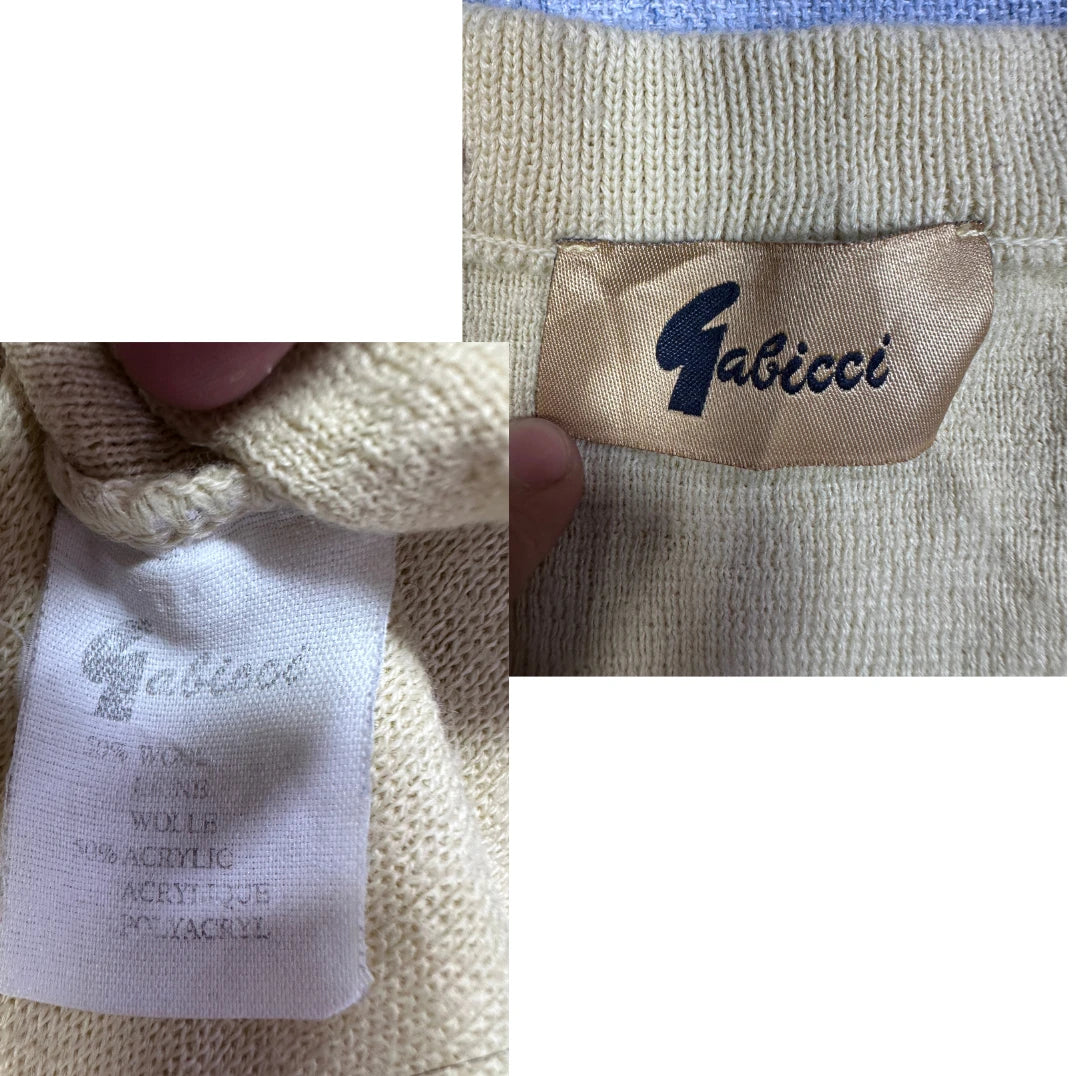 Gabicci® Cream Knit Sweater Vest-L