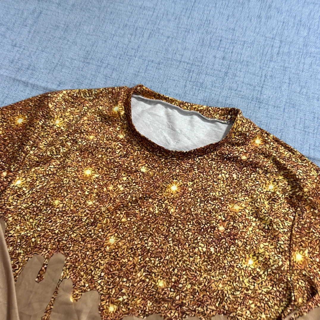 Unbranded Gold Glitter Print Sweatshirt-M