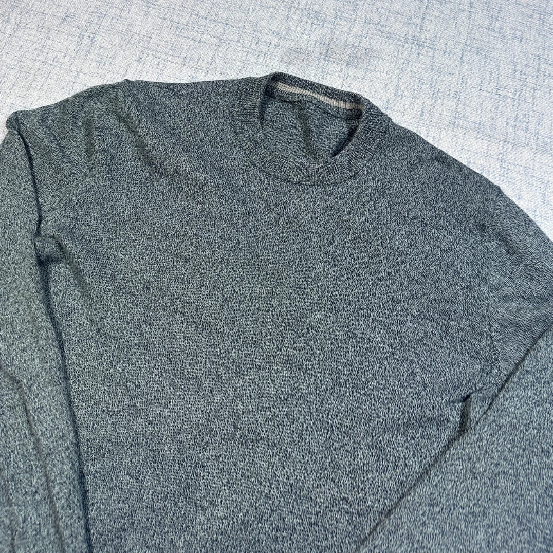 Unbranded Grey Marl Fine Knit Crew Sweater-S