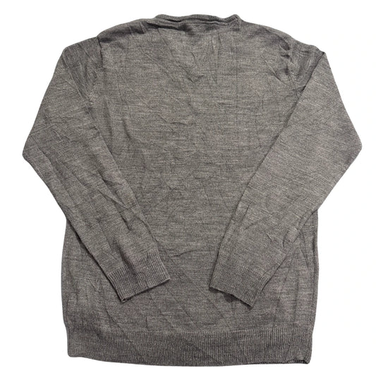 Cedarwood State® Grey Fine Knit V-Neck Sweater-L