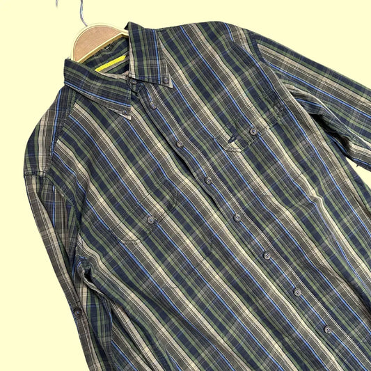 ๐ข Camel Active Menโs Casual Outdoor Shirt โ Green/Blue Plaid
