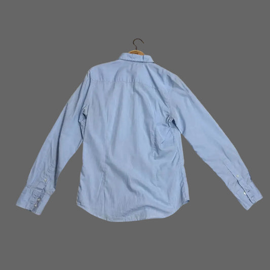 🔹 SMOG Men’s Slim Fit Dress Shirt – Light Blue|CHEST 18
